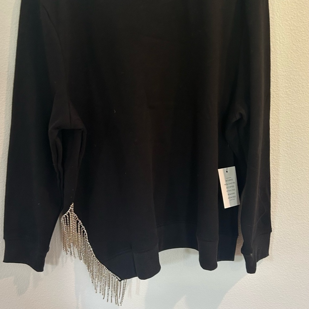 Eloquii Black Ribbed Sweatshirt